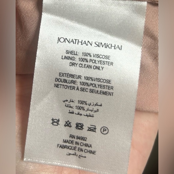 NWT Jonathan Simkhai Audrey Fluid Satin Cape Top Macchiato Size XL - Picture 11 of 11